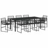 vidaXL Set da Pranzo per Giardino 9 pcs Nero Poly Rattan