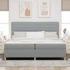 vidaXL Letto a molle con materasso Grigio chiaro 200 x 200 cm Tessuto