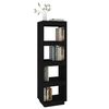vidaXL Libreria/Divisorio Nero 40x35x135 cm in Legno Massello di Pino