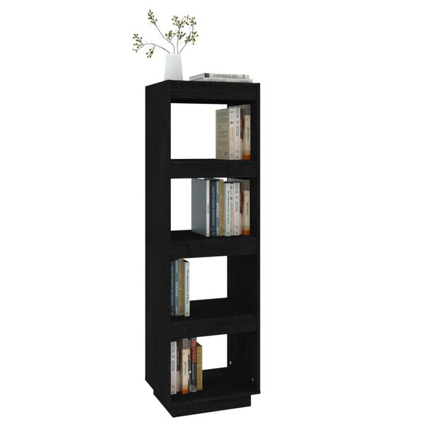 vidaXL Libreria/Divisorio Nero 40x35x135 cm in Legno Massello di Pino