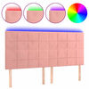vidaXL Testiera a LED Rosa 180x5x118/128 cm in Velluto