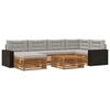 vidaXL Set di divani da esterno 7 pcs Naturale e Grigio Chiaro