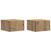 vidaXL Tavolino da Parete Laterale 2 pcs Rovere Artigianale