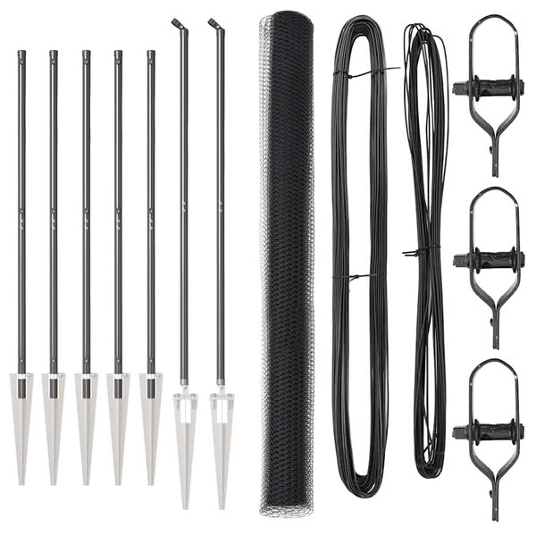 vidaXL Palo della recinzione Grigio 10 x 1,5 m (reticolo 25 mm)