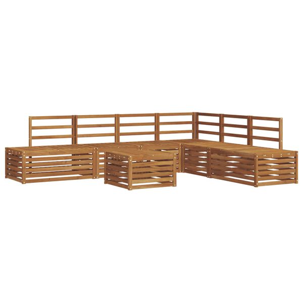 vidaXL Set di divani da esterno 7 Pezzo Naturale