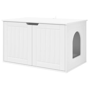 vidaXL Casa per Gatti Bianco 85 x 55 x 50,5 cm Legno multistrato