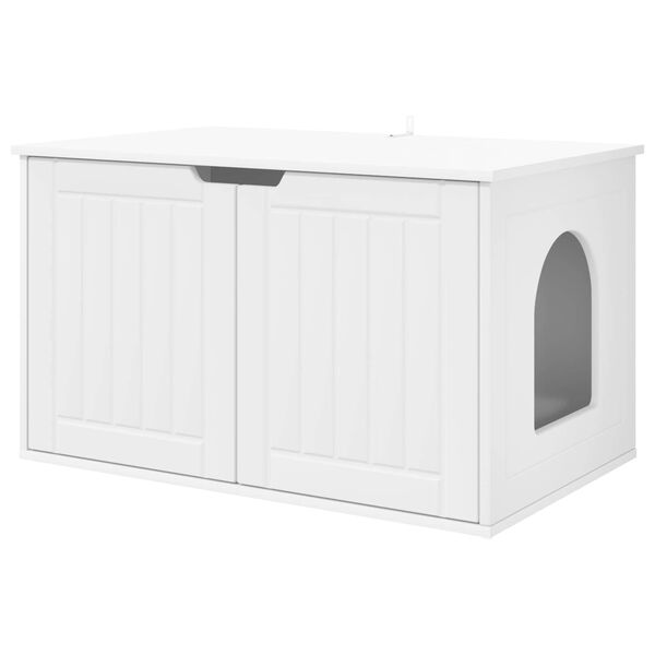 vidaXL Casa per Gatti Bianco 85 x 55 x 50,5 cm Legno multistrato