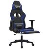 vidaXL Sedia da Gaming con Poggiapiedi Nero e Blu in Similpelle