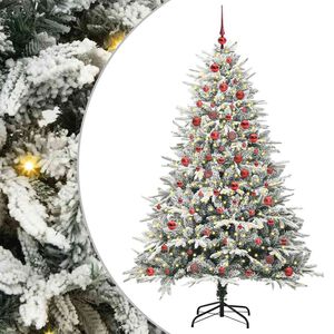 vidaXL Albero di Natale Artificiale Pre-illuminato con Set di Palline
