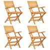 vidaXL Sedie pieghevoli, 4 pezzi, 55x62x90 cm, in legno massello di teak