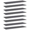 vidaXL Ripiani per Libreria 8pz Grigio Lucido 100x30x1,5cm Multistrato