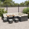 vidaXL Set Divano da Giardino con cuscino 13 pcs Nero polyrattan