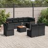 vidaXL Set Divani da Giardino 9 pz con Cuscini Nero in Polyrattan