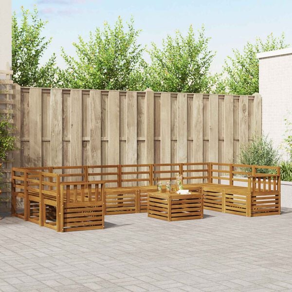 vidaXL Set divani Naturale Legno di Acacia Massello