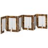 vidaXL Cancello per cani pieghevole con supporti 6 pcs Rovere Fumo
