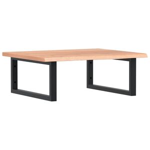 vidaXL Ripiano a Parete per Lavabo in Acciaio e Massello di Rovere