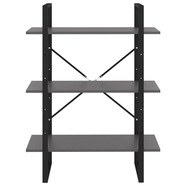 vidaXL Libreria Grigia 80x30x105 cm in Legno Multistrato