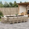 vidaXL Set da Pranzo da Giardino 15 pz con Cuscini Beige in Polyrattan