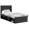 vidaXL Struttura del letto con stoccaggio e testata Nero 75 x 190 cm