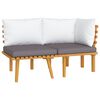 vidaXL Set Divani da Giardino 2 pz con Cuscini in Massello di Acacia