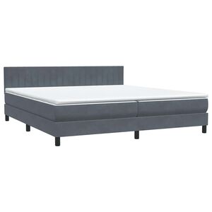 vidaXL Giroletto a Molle con Materasso Grigio Scuro 180x220 cm Velluto