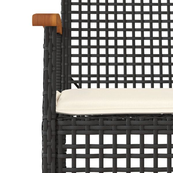 vidaXL Set da Pranzo da Giardino 9 pz con Cuscini Nero in Polyrattan