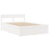vidaXL Letto Cassetti e Materasso Bianco 120x190cm Legno Massello Pino