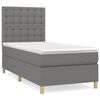 vidaXL Giroletto a Molle con Materasso Grigio Scuro 90x190 cm Tessuto