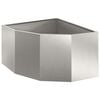 vidaXL Vaso d'angolo Argento 60 x 60 x 35 cm Acciaio inox