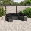 vidaXL Set Divani da Giardino con Cuscini 7pz Nero Polyrattan
