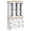 vidaXL Credenza Corona Bianca 112x43x191,5 cm Legno di Pino Messicano