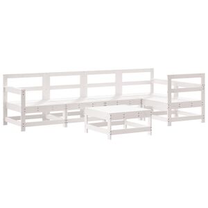 vidaXL Set Salotto da Giardino 6 pz Bianco in Legno Massello di Pino