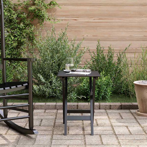 vidaXL Tavolino Laterale Pieghevole Nero in Legno Massello di Pioppo