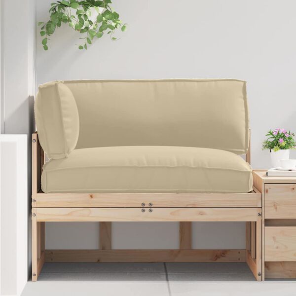 vidaXL Set di Cuscini per Pallet 3 pcs Beige Tessuto Oxford