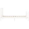 vidaXL Giroletto con Testiera Bianco Single in Legno Massello