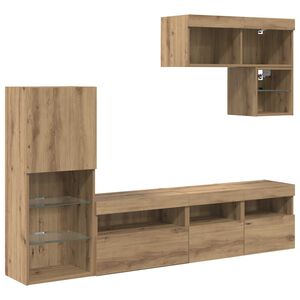 vidaXL Unit&agrave; per TV a Muro 6 pz Rovere artigianale