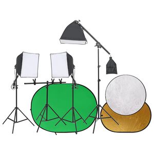 vidaXL Kit Studio Fotografico con Luci Fondale e Riflettore