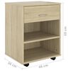 vidaXL Mobiletto con Ruote Rovere Sonoma 46x36x59 cm Legno Multistrato