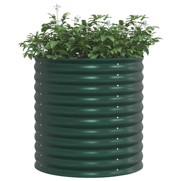 vidaXL Letto rialzato da giardino Verde 80 x 80 x 81 cm Acciaio