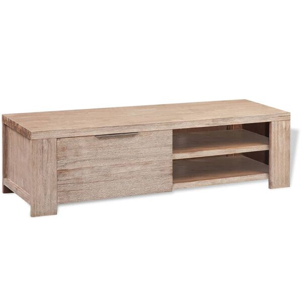 vidaXL Mobile Porta TV in Legno Massello Acacia Spazzolato 140x38x40cm