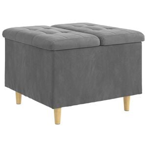 vidaXL Pouf contenitore Grigio scuro 60 x 60 x 45 cm Velluto