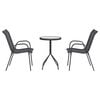 vidaXL Set Bistro da Giardino 3 pcs Grigio Acciaio