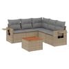 vidaXL Set Divano da Giardino 6 pz con Cuscini Beige in Polyrattan