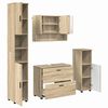 vidaXL Set di mobili per il bagno con cassetto 4 pcs Rovere Sonoma