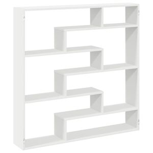 vidaXL Mensola a Cubo da Parete 7 Scomparti in Truciolato Bianco