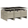 vidaXL Set da Pranzo da Giardino 7 pz Cuscini Polyrattan Grigio Chiaro