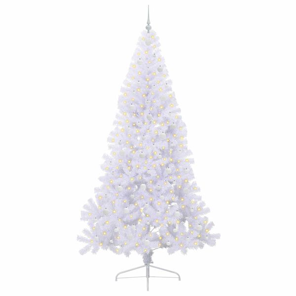 vidaXL Albero di Natale artificiale Bianco 240 cm PVC e Acciaio