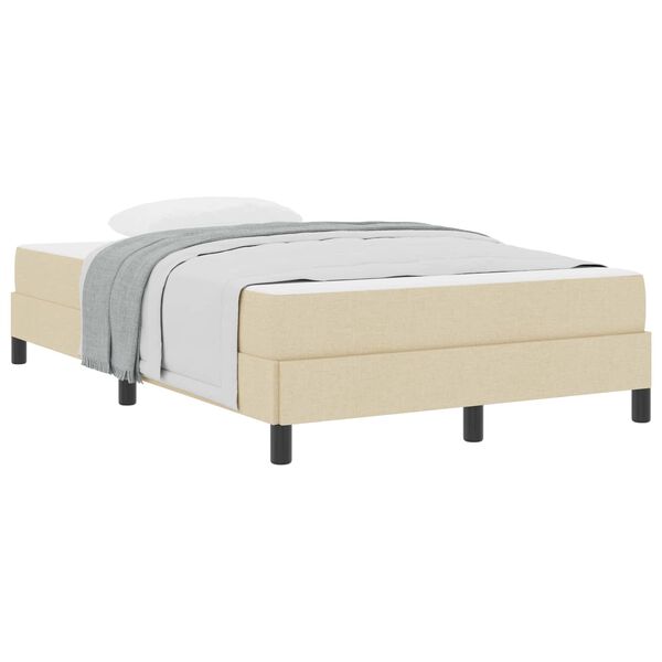 vidaXL Letto a molle con materasso Crema 120 x 190 cm Tessuto