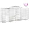 vidaXL Cesti Gabbioni ad Arco 13 pz 300x50x120/140 cm Ferro Zincato