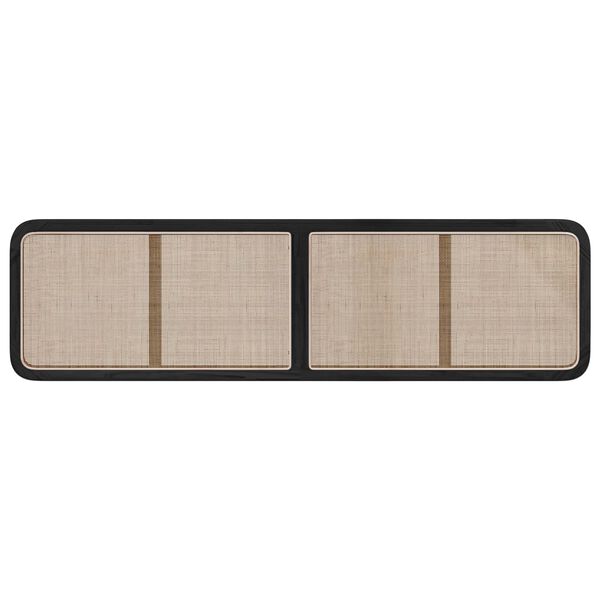 vidaXL Testiera con testiera Nero 200 x 55 x 3 cm Rattan
